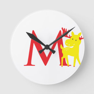 Letter M Initial Clock