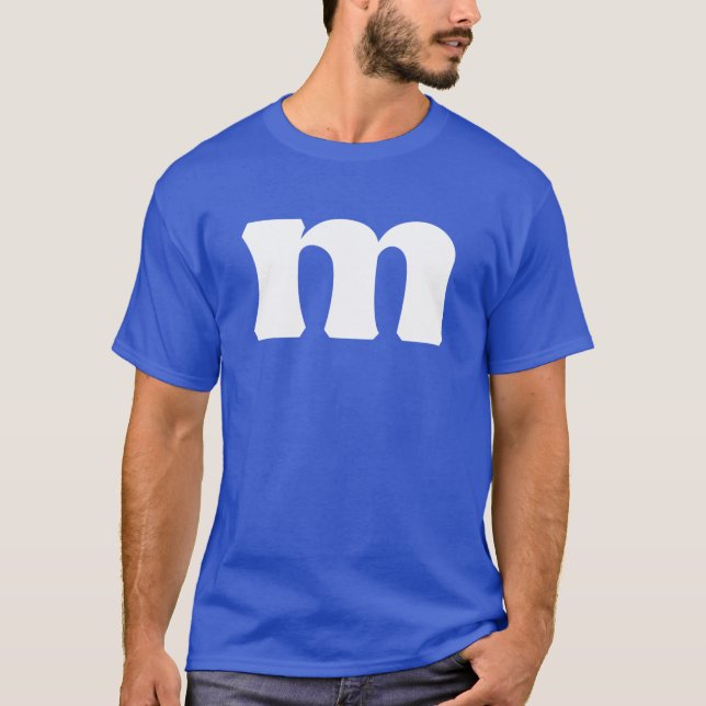Letter M Lower Case Alphabet Matching Funny Hallow T-Shirt (Front)