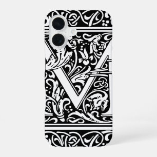 Letter M Mediaeval Monogram Art Nouveau iPhone 16 Case