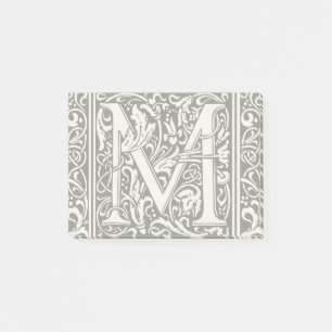 Letter M Mediaeval Monogram Art Nouveau Post-it Notes