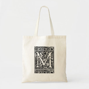 Letter M Mediaeval Monogram Art Nouveau Tote Bag