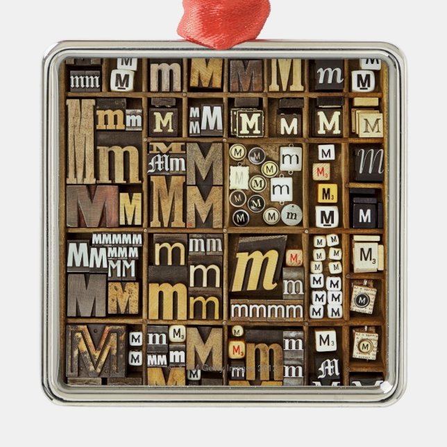 Letter M Metal Ornament (Front)