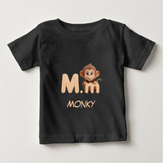 Letter M Monkey Educational Kids T-Shirt | Upperca