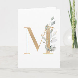 Letter M Monogram Card