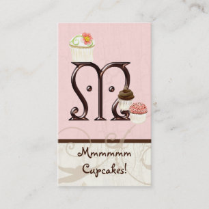 Letter M Monogram Dessert Bakery Business Cards