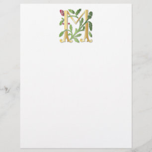 Letter M Monogram Fleur de lis