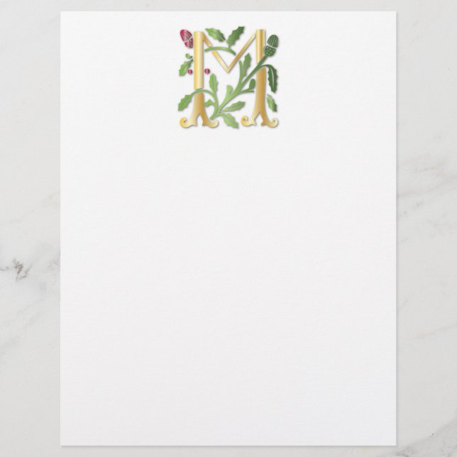 Letter M Monogram Fleur de lis (Front)