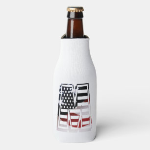 Letter M Monogram Initial USA Bottle Cooler