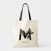 Letter M Monogram | Tropical Leaves Bridesmaid