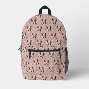 Letter M Printed Backpack