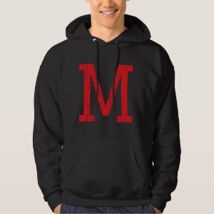 Letter M Uppercase Alphabet Initial Classic School Hoodie