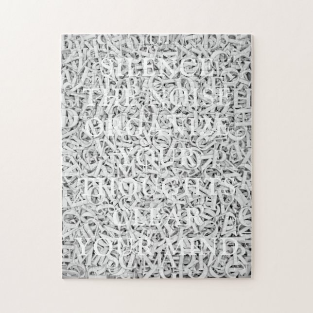 Letter Mix Chic Minimalist Monotone Puzzle (Vertical)