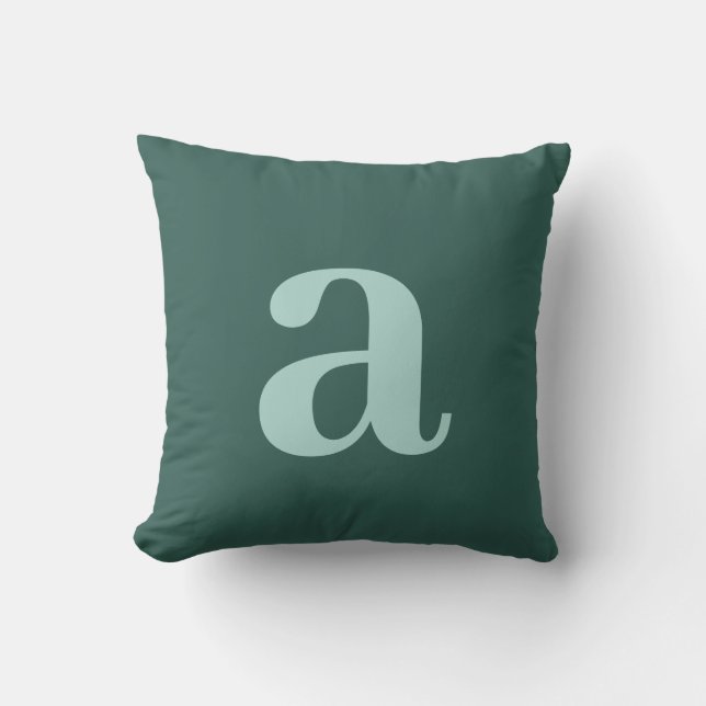 Letter Monogram Dark Teal Blue Minimalist Cushion (Front)