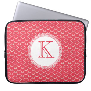 Letter Monogram Poppy Red Designer Laptop Bag