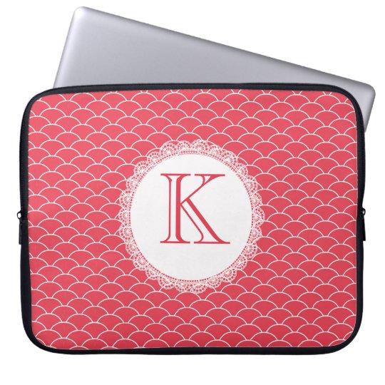 Letter Monogram Poppy Red Designer Laptop Bag
