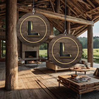 Letter Monogram Rustic Gold Home Wind Chime