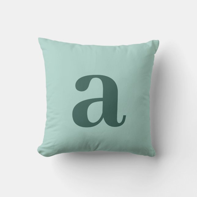 Letter Monogram Teal Blue Minimalist Cushion (Front)