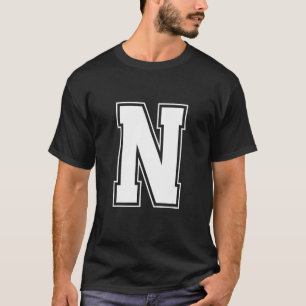 Letter N Alphabet Bold Capital Upper Case Initial T-Shirt