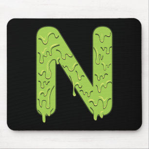 Letter N Alphabet Initials Halloween Costume Kids Mouse Pad
