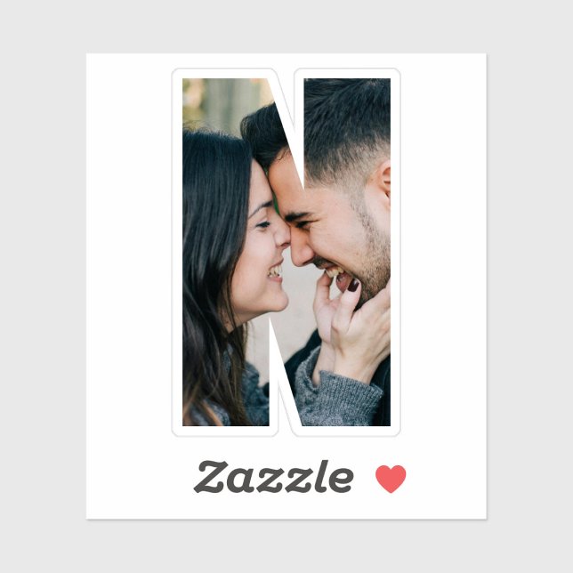 Letter N Alphabet & Photo Custom-Cut Vinyl Sticker (Creator Uploaded)