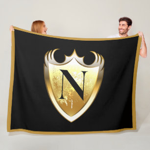 Letter N Capital Alphabet Fleece Blanket