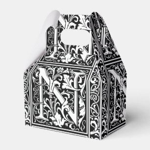Letter N Mediaeval Monogram Art Nouveau Favour Box