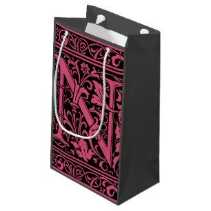 Letter N Mediaeval Monogram Art Nouveau Small Gift Bag
