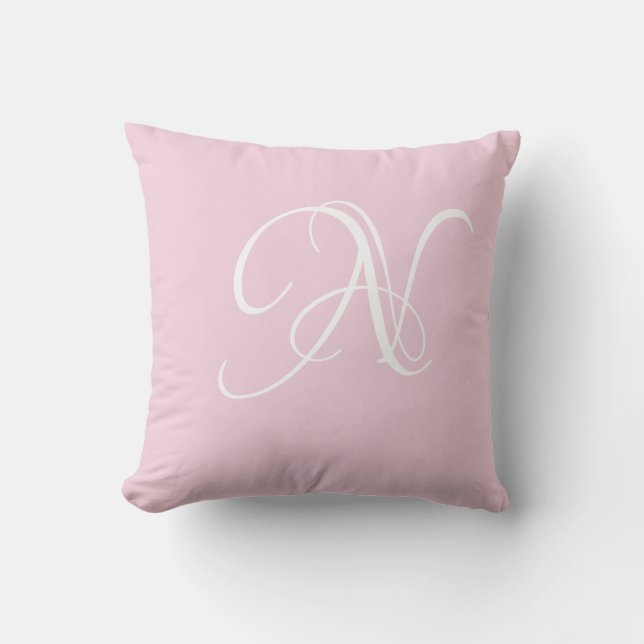 Letter N Monogram Initial Custom Cushion (Front)