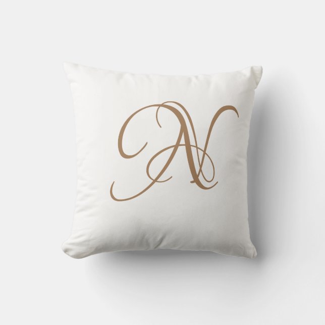 Letter N Monogram Initial Custom Cushion (Front)
