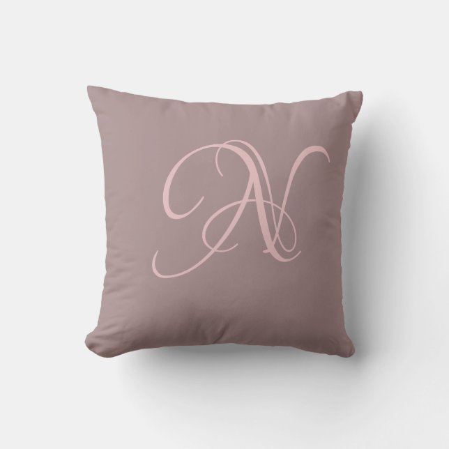 Letter N Monogram Initial Custom Cushion (Front)