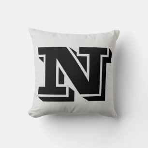 LETTER N MONOGRAM PILLOW