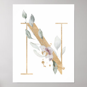 Letter N Monogram Poster