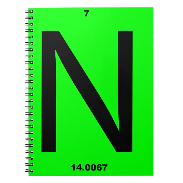 Letter N periodic table Notebook (Front)