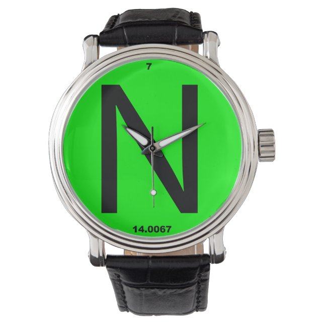 Letter N periodic table Watch (Front)