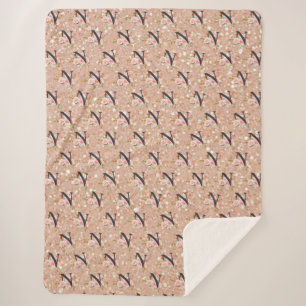 Letter N Sherpa Blanket