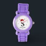 Letter Name Santa Hat | Monogram | Custom Initial Watch<br><div class="desc">Letter name with Santa hat monogram custom initial watch. Elevate your Christmas accessory with this personalised watch. This custom initial watch is a unique touch to your holiday accessories and makes for a thoughtful and cherished family gift.</div>