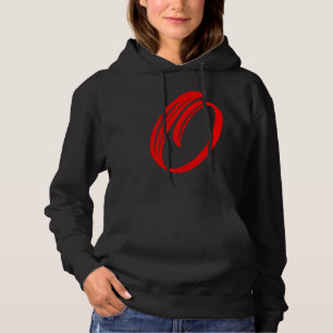 Letter O Alphabet Large Red Graphic Initial Hoodie