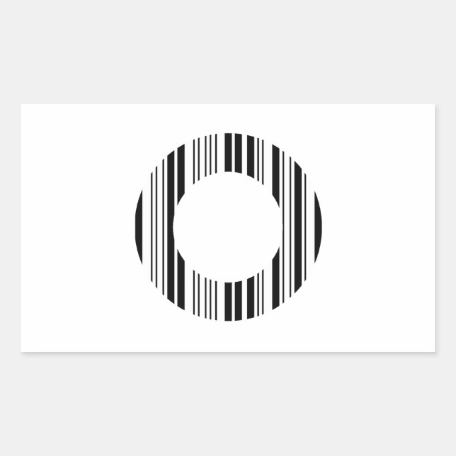 LETTER O BAR CODE First Initial Barcode Pattern Rectangular Sticker (Front)