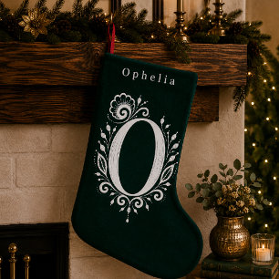 Letter O Botanical Monogram Personalised Stocking