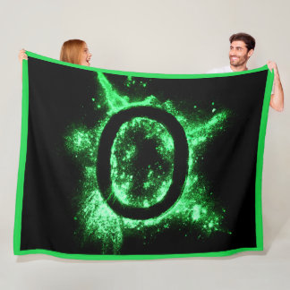 Letter O Green Capital Alphabet Fleece Blanket