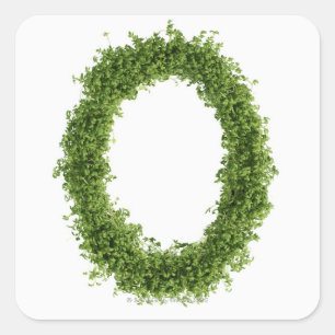 Letter 'O' in cress on white background, Square Sticker