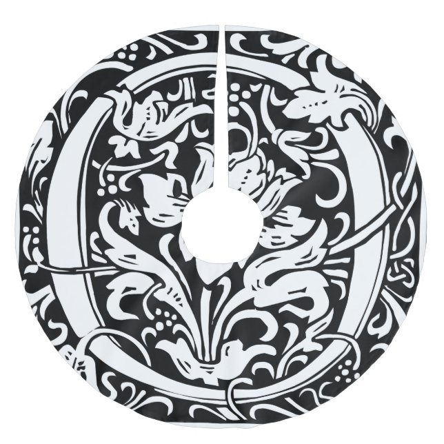 Letter O Mediaeval Monogram Art Nouveau Brushed Polyester Tree Skirt (Front)