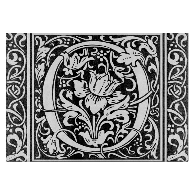 Letter O Mediaeval Monogram Art Nouveau Cutting Board (Front)