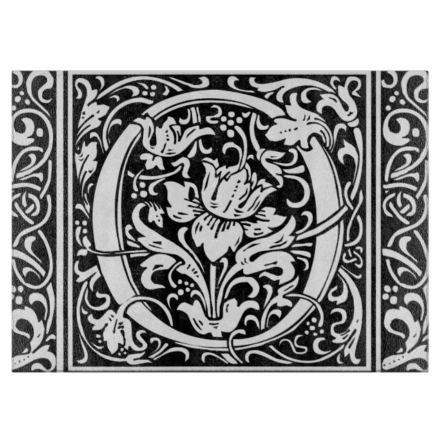 Letter O Mediaeval Monogram Art Nouveau Cutting Board (Front)