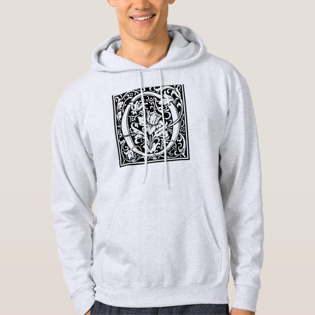 Letter O Mediaeval Monogram Art Nouveau Hoodie (Front)