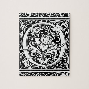 Letter O Mediaeval Monogram Art Nouveau Jigsaw Puzzle