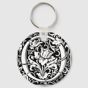 Letter O Mediaeval Monogram Art Nouveau Key Ring