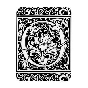 Letter O Mediaeval Monogram Art Nouveau Magnet