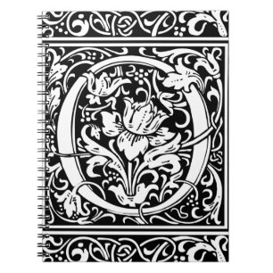 Letter O Mediaeval Monogram Art Nouveau Notebook
