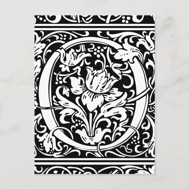 Letter O Mediaeval Monogram Art Nouveau Postcard (Front)